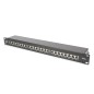 PANNELLO PATCH 19" CATEGORIA 6A SCHERMATO 24 PORTE 8 POLI RJ45 NERO