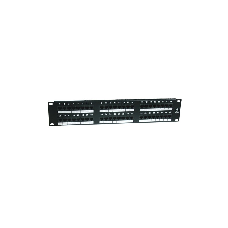 PANNELLO PATCH 19" NON SCHERMATO UTP 48 PORTE 8 POLI RJ45 PER RETI CATEGORIA 6 - 2 UNITA'