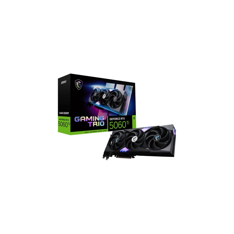 MSI VGA GEFORCE RTX 5060 TI, RTX 5060 Ti 16G GAMING TRIO OC, 16GB GDDR7, HDMI/DP3, TRI FROZR