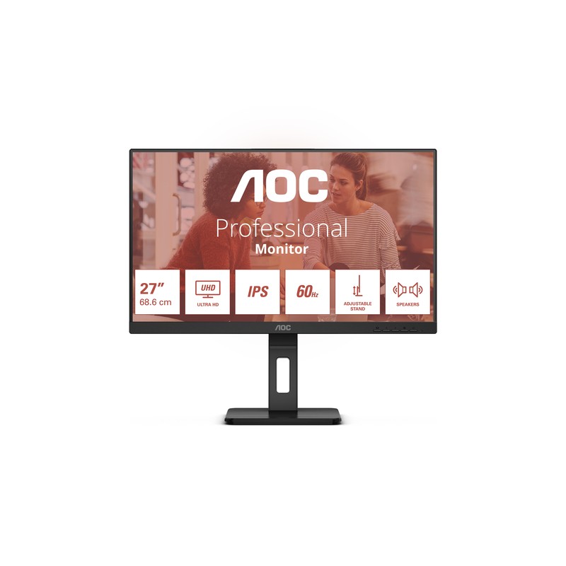 AOC MONITOR 27 LED IPS 4K UHD 16:9 4MS 350 CDM, PIVOT, DP/HDMI, MULTIMEDIALE