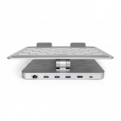 SUPPORTO REGOLABILE DA NOTEBOOK/TABLET CON 6 PORTE USB-C-HDMI-RETE-USB