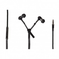 *AURICOLARI CON MICROFONO, PLUG 3,5 MM, CAVO MT 1,2 APERTURA A ZIP COLORE NERO