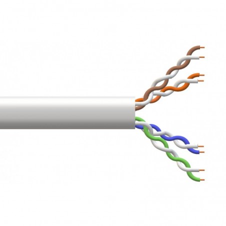 CAVO SOLIDO UTP PER RETI CATEGORIA 5E PVC AWG24 IN RAME MATASSA MT 100 CLASSE CPR ECA GUAINA BIANCA