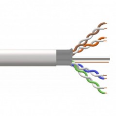 CAVO SOLIDO SCHERMATO FTP PER RETI CATEGORIA 6 PVC AWG23 MATERIALE CCA MATASSA MT 305 CLASSE CPR ECA GUAINA BIANCA