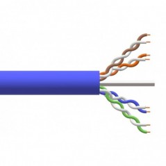 CAVO SOLIDO UTP PER RETI CATEGORIA 6 LSZH AWG24 IN RAME MATASSA MT 305 CLASSE CPR CCA COLORE BLU