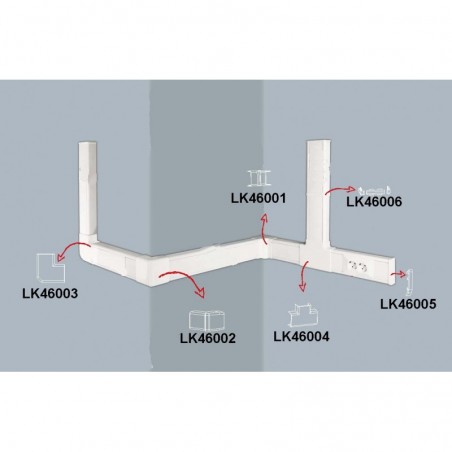 ANGOLO ESTERNO REGOLABILE PER CANALINA LK46118 MM. 46X18