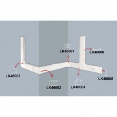 CANALINA PASSACAVI DA MURO MM 46X18 LUNGHEZZA MT 2 BIANCO CON COPERCHIO SCORREVOLE