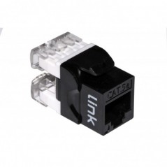 PRESA RETE KEYSTONE JACK RJ45 CATEGORIA 5E UTP COLORE NERO 180° CONTATTI DORATI 50 MICRON