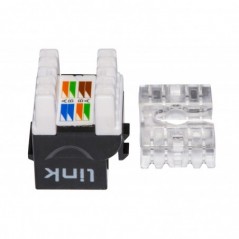 PRESA RETE KEYSTONE JACK RJ45 CATEGORIA 6A UTP COLORE NERO 180° CONTATTI DORATI 50 MICRON