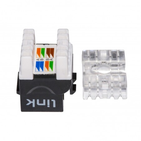 PRESA RETE KEYSTONE JACK RJ45 CATEGORIA 6A UTP COLORE NERO 180° CONTATTI DORATI 50 MICRON