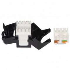 PRESA RETE KEYSTONE JACK RJ45 CATEGORIA 6A UTP TOOLESS COLORE NERO 180° CONTATTI DORATI 50 MICRON