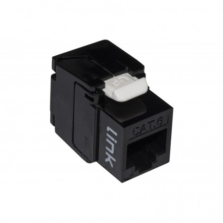 PRESA RETE KEYSTONE JACK RJ45 CATEGORIA 6 UTP TOOLESS COLORE NERO 180° CONTATTI DORATI 50 MICRON