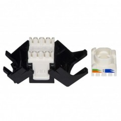 PRESA RETE KEYSTONE JACK RJ45 CATEGORIA 6 UTP TOOLESS COLORE NERO 180° CONTATTI DORATI 50 MICRON