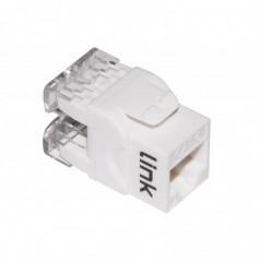 PRESA RETE KEYSTONE JACK RJ45 CATEGORIA 6 UTP COLORE BIANCO 180° CONTATTI DORATI 50 MICRON