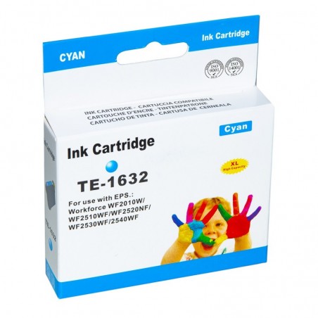 CARTUCCIA INK JET COMPATIBILE PER USO SU HP WORKFORCE WF2010W TE-1632-XL CIANO