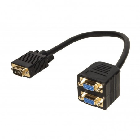 ADATTATORE SPLITTER VGA MASCHIO - 2 PORTE VGA FEMMINA