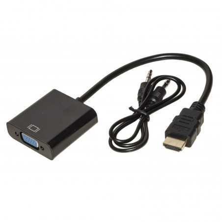 ADATTATORE HDMI® TIPO A MASCHIO A VGA FEMMINA CON PRESA AUDIO STEREO 3,5 MM