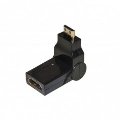 ADATTATORE MINI HDMI MASCHIO - HDMI FEMMINA CON CONNETTORE INCLINABILE