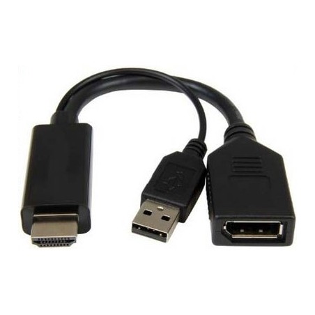 ADATTATORE ATTIVO HDMI MASCHIO - DISPLAYPORT 1.2 FEMMINA CON CONNETTORE USB 4K PER PC/NOTEBOOK HDMI A VIDEO DISPLAYPORT