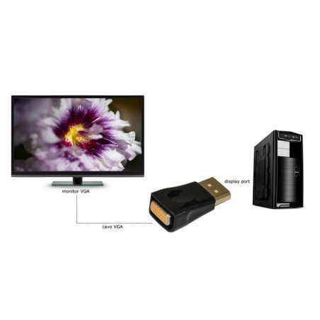 ADATTATORE DISPLAYPORT MASCHIO A VGA FEMMINA