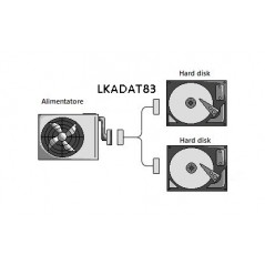 CAVETTO SDOPPIATORE SATA INTERNO 1 MASCHIO - 2 X FEMMINA CM 20