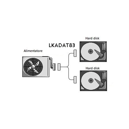 CAVETTO SDOPPIATORE SATA INTERNO 1 MASCHIO - 2 X FEMMINA CM 20