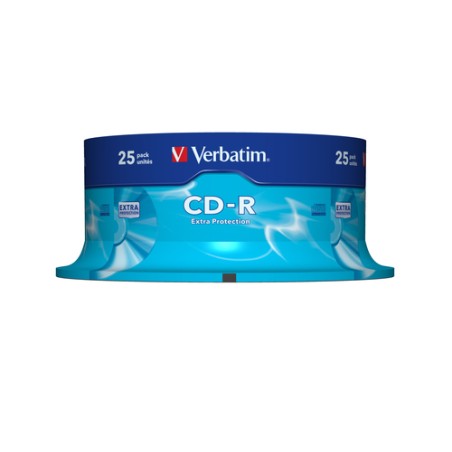 VERBATIM 25 CD-R EXTRA PROTECTION 700MB 80 MIN 52X AZO CAKE BOX