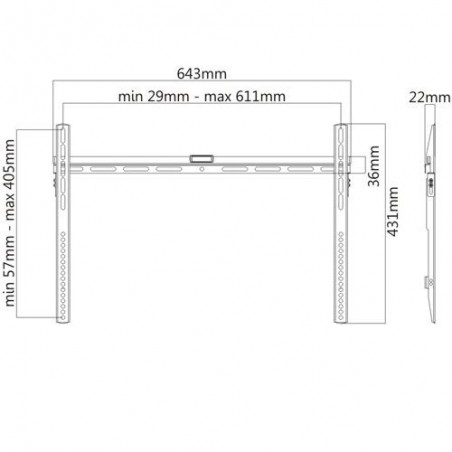 SUPPORTO A MURO PER TV 37-70" FINO A 40 KG CON BOLLA PER LIVELLAMENTO