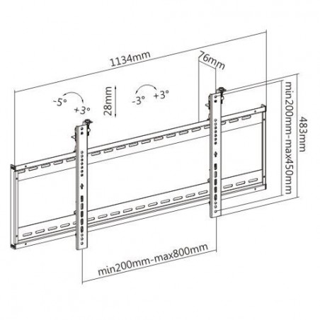 SUPPORTO PER VIDEO WALL 54-70" PER TV PIATTE LED, LCD FINO A 70 KG E FINO A VESA 800X400