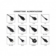 CAVO DI ALIMENTAZIONE SCHUKO 90° - C15 FEMMINA MT 1,80 PER TEMPERATURE ELEVATE