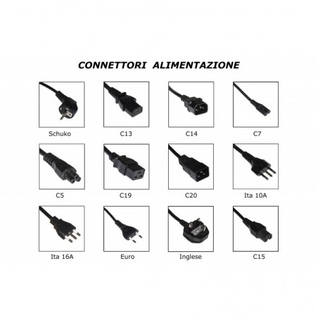 CAVO DI ALIMENTAZIONE SCHUKO 90° - C15 FEMMINA MT 1,80 PER TEMPERATURE ELEVATE