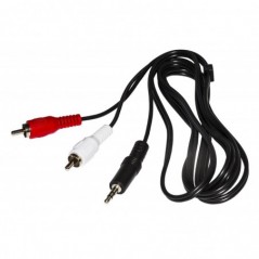 CAVO STEREO CON 1 CONNETTORE 3,5 MM. - 2 CONNETTORI CINCH (RCA) MASCHIO MT. 1,80