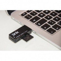 MINI LETTORE CARD USB 3.0 FINO A 5 GBPS LETTURA SIMULTANEA DI 4 SCHEDE T-FLASH, MICRO SD, SD, MMC, RS-MMC, MS, MS PRO, M