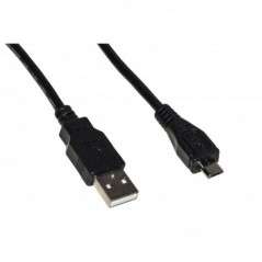 CAVO USB 2.0 - MICRO USB B IN RAME PER RICARICA E SCAMBIO DATI SMARTPHONE E TABLET MT 0,5 COLORE NERO