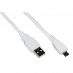 CAVO MICRO USB 2.0 BIANCO MT 1 IN RAME PER RICARICA VELOCE E SCAMBIO DATI