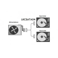 CAVO SATA ALIMENTAZIONE DA 15 PIN SATA MASCHIO A 2 X 15 PIN SATA 90°