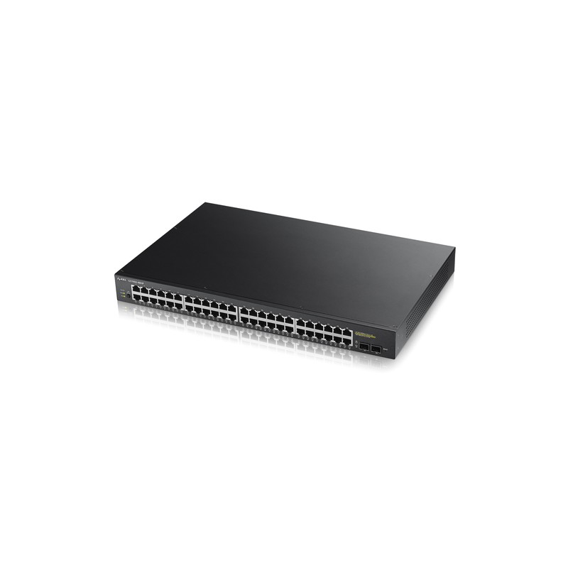 ZYXEL SWITCH MANAGED 48 PORTE GIGABIT, 2XSFP, SSENZA VENTOLE, DESKTOP/RACK