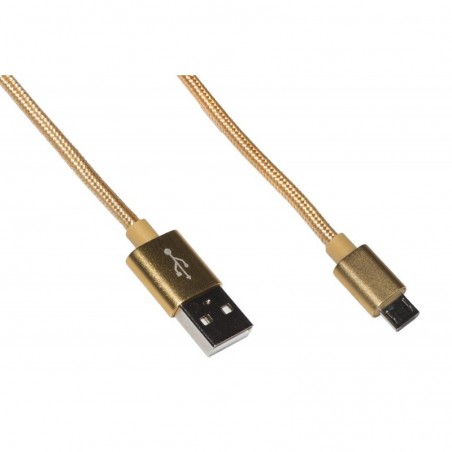 *CAVO MICRO USB MT 1 GUAINA INTRECCIATA NYLON COLORE ORO