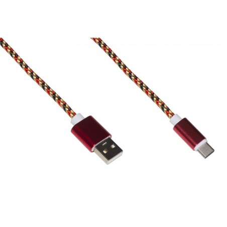 *CAVO USB-C MT 1 GUAINA INTRECCIATA COLORE ROSSO/ORO