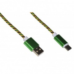 *CAVO USB-C MT 1 GUAINA INTRECCIATA COLORE VERDE/ORO