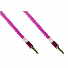 *CAVO AUDIO JACK 3,5 MM MASCHIO/MASCHIO PIATTO MT 1 COLORE ROSA 3 POLI