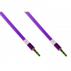 *CAVO AUDIO JACK 3,5 MM MASCHIO/MASCHIO PIATTO MT 1 COLORE VIOLA 3 POLI