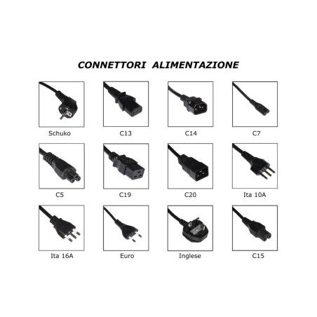 CAVO ALIMENTAZIONE PROLUNGA MASCHIO/FEMMINA IEC C13/C14 MT.10