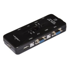 SWITCH KVM MANUALE PER 4 PERSONAL COMPUTER USB/VGA CON 1 MOUSE, 1 TASTIERA USB E 1 MONITOR VGA CON CAVI INCLUSI