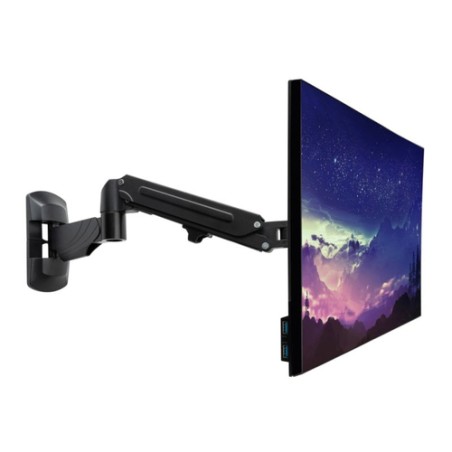 Supporto a parete per display con braccio a gas - Nero - Montaggio a parete di un singolo display co