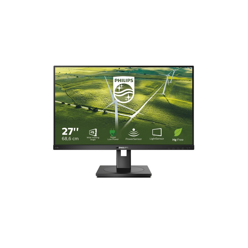 PHILIPS MONITOR 27 LED IPS 16:9 FHD, 250 CDM 4MS, VGA/DVI/DP/HDMI, GREEN LINE, PIVOT, MULTIMEDIALE