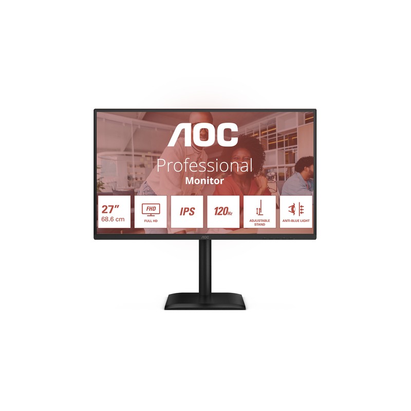 AOC MONITOR 27 LED IPS FHD 16:9 4MS 300 CDM 120hz, PIVOT, VGA/DP/HDMI, MULTIMEDIALE