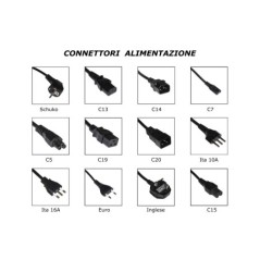 ADATTATORE DI ALIMENTAZIONE IEC320 C7 FEMMINA C8 MASCHIO ANGOLATO LATERALE