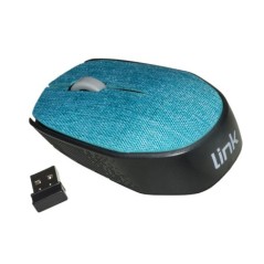 MOUSE WIRELESS IN TESSUTO COLORE AZZURRO CON RICEVITORE USB 1000 DPI