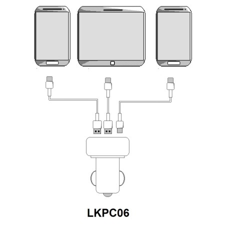 CARICABATTERIA DA AUTO 5 VOLT 3A CON DUE PORTE USB A+C PER SMARTPHONE TABLET